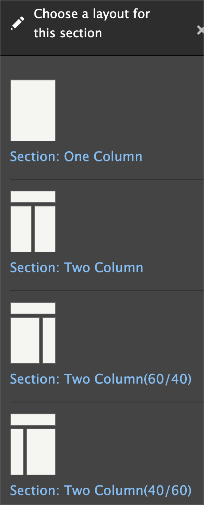 Choose the number of columns you want to appear on your pages