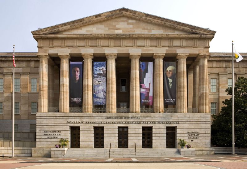 An outside view of the national portrait gallery