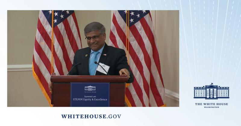 panch at the podium at the white house