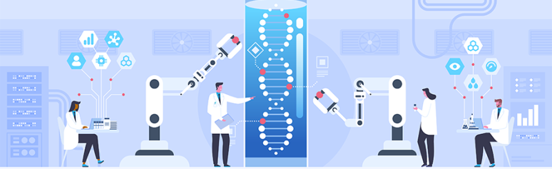 illustration of scientists working