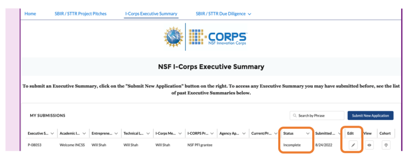 Graphic User Interface highlighting incomplete summary