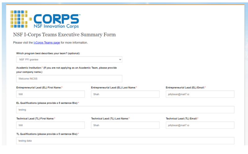 Graphic User Interface highlighting Update Form