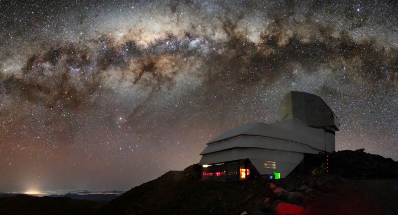 Rubin Observatory against a background of the Milky Way