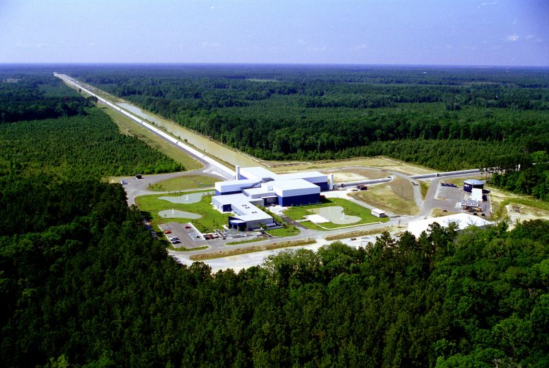 The LIGO Laboratory operates two detector sites, one near Hanford in eastern Washington, and another near Livingston, Louisiana. This photo shows the Livingston detector site.