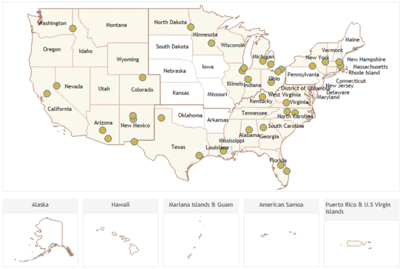 US Map of Type 2 NSF Engines Semifinalists
