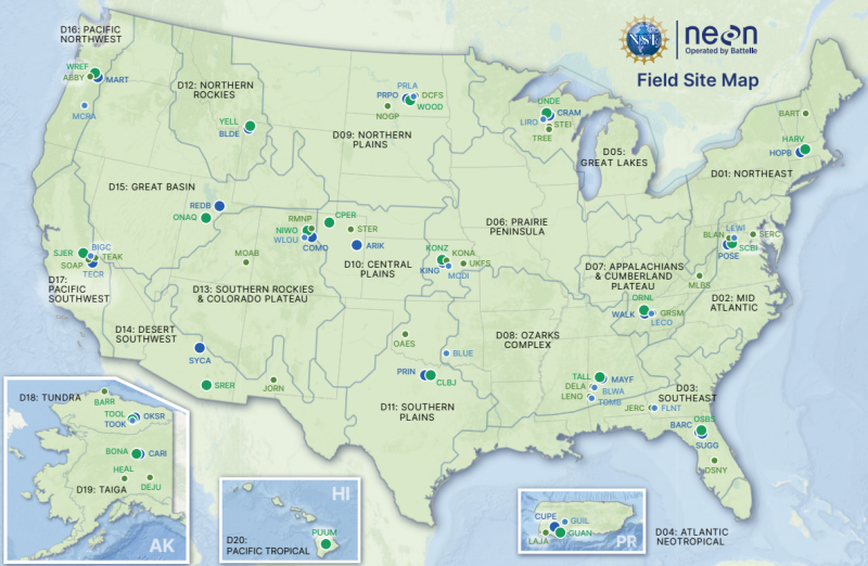 NEON 2023 map