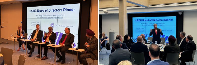 the director attended the USIBC dinner to share NSF's progress, priorities and goals in research and development and the future of bilateral and multilateral partnerships, including the United States.-India relationship.