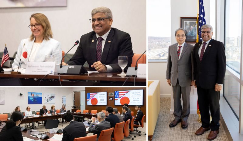 The director welcomed the Science and Technology advisor to the prime minister and Japan Science and Technology president Kazuhito Hashimototo NSF headquarters.