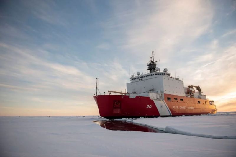 ship USCG Healy in the background
