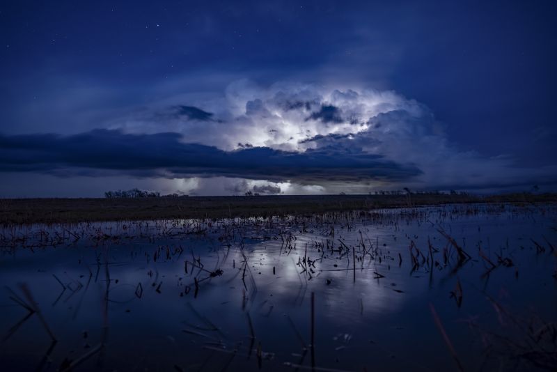 Thunderstorm over the Prairie Pothole Region located East of Towner, North Dakota.
