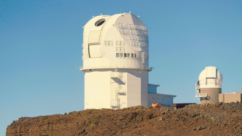 An observatory on a hill.