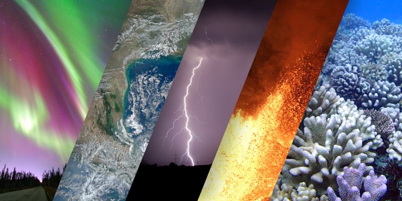 Collage of earth science images.