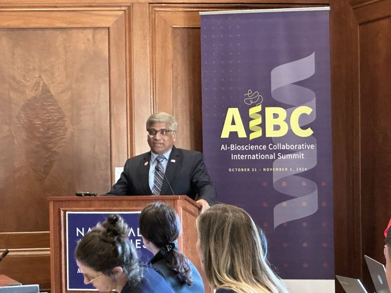 NSF Director Sethuraman Panchanathan attends the "Artificial Intelligence-Bioscience Collaborative International Summit" in Washington, D.C., on Oct. 31, 2024.