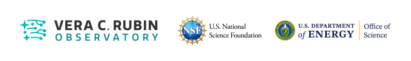 Logos of the NSF-DOE Rubin Observatory, U.S. National Science Foundation and the U.S. Department of Energy’s Office of Science