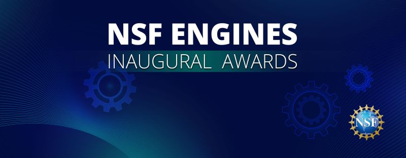 banner for the NSF Engines Inaugural Awards with blue background