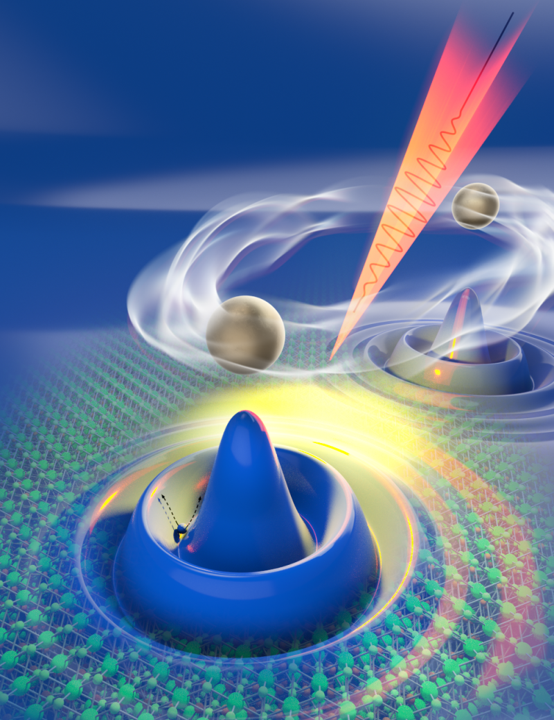 A digital image of particle interactions.