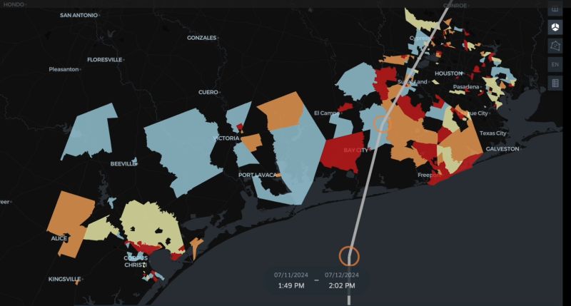 Resilitix EmergenCITY used for near real-time monitoring of evacuation patterns in the wake of Hurricane Beryl