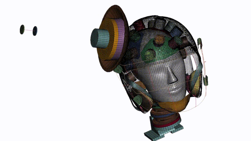 Helmet impact simulation