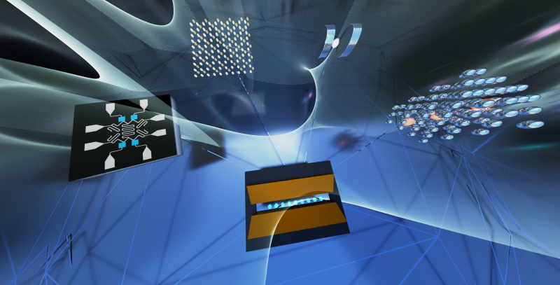 Illustration of the hybrid distributed quantum computer and network architecture that HQAN is developing.