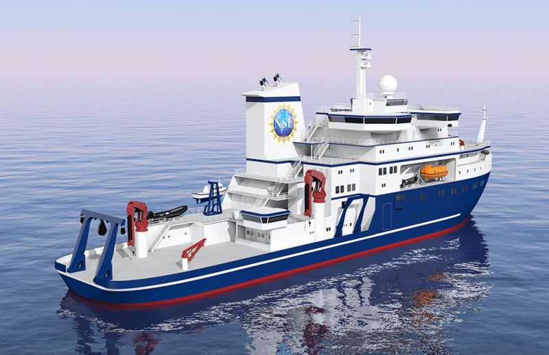 Rendering of an Antarctic Research Vessel.