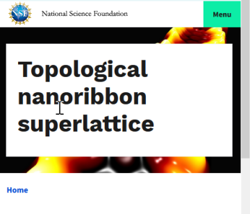 User interface of the top of a web page with colorful microscopic image, small version