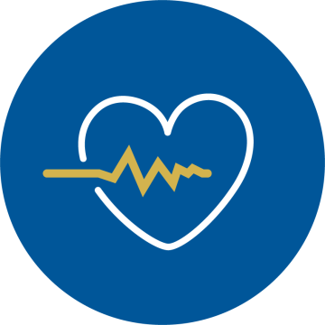 Heart symbol with EKG line in front