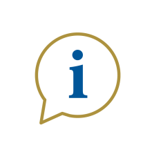 Illustration of a speech bubble containing the letter i.