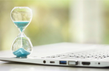 Hourglass on a keyboard