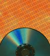 compact disc with orange background