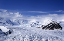 Mountaintop with snow