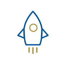 The profile of a rocket launching.