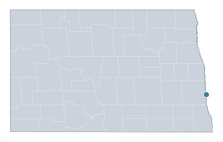 Map of the region of service for the North Dakota Advanced Agriculture Technology Engine (North Dakota)