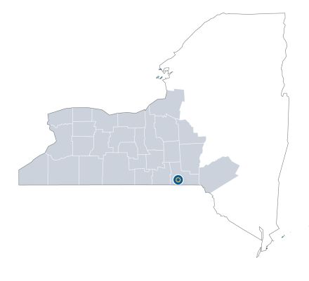 Map of the region of service for the Upstate New York Energy Storage Engine: Southern Tier of New York .