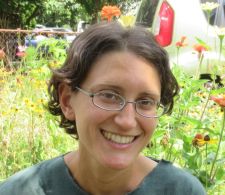 portrait of female with a flower background