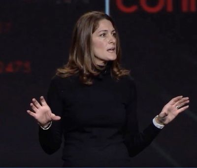 Dr. Rommie Amaro, professor chemistry and biochemistry at UCSD delivers a lecture.