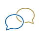 Two speech bubbles