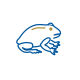 Stylized illustration of a frog.