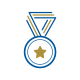 A medal with a star in the center
