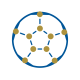 Overhead view of circuits in a circle with five spokes