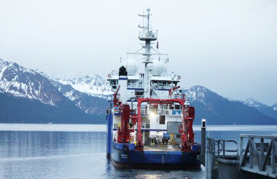 Ocean research vessel, the Sikuliaq, in the Northern Gulf of Alaska