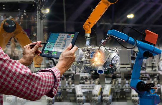 Future manufacturing floor with human robot