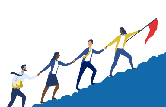 people climbing stairs