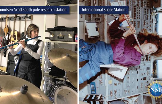 Dr Ochoa plays the flute at the south pole and on the ISS