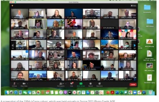 Image showing cohort members taking part in a virtual meeting.