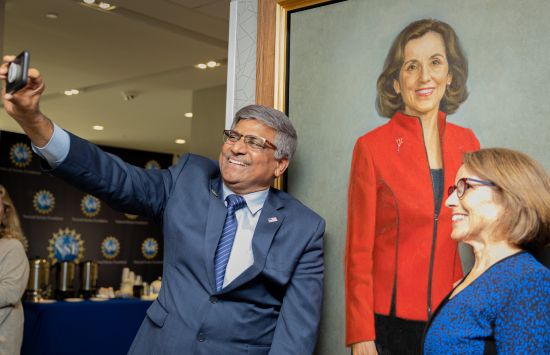 Panch taking selfie with past NSF director Cordova
