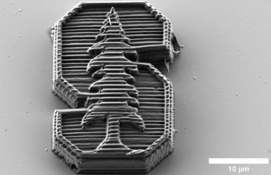 Microscale Stanford 'S' printed using Nanocluster Composite Photoresist.