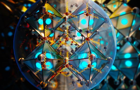 Superfluorescence in a perovskite crystal structure