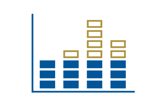 Stylized illustration of a bar graph