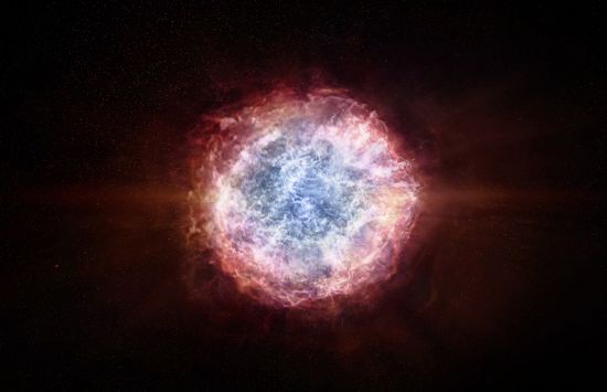 A supernova explosion has ejected a fast-moving shell of debris outward into interstellar space