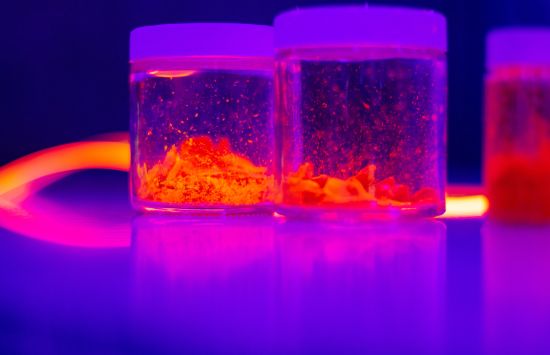 Quantum dots glow under ultraviolet light